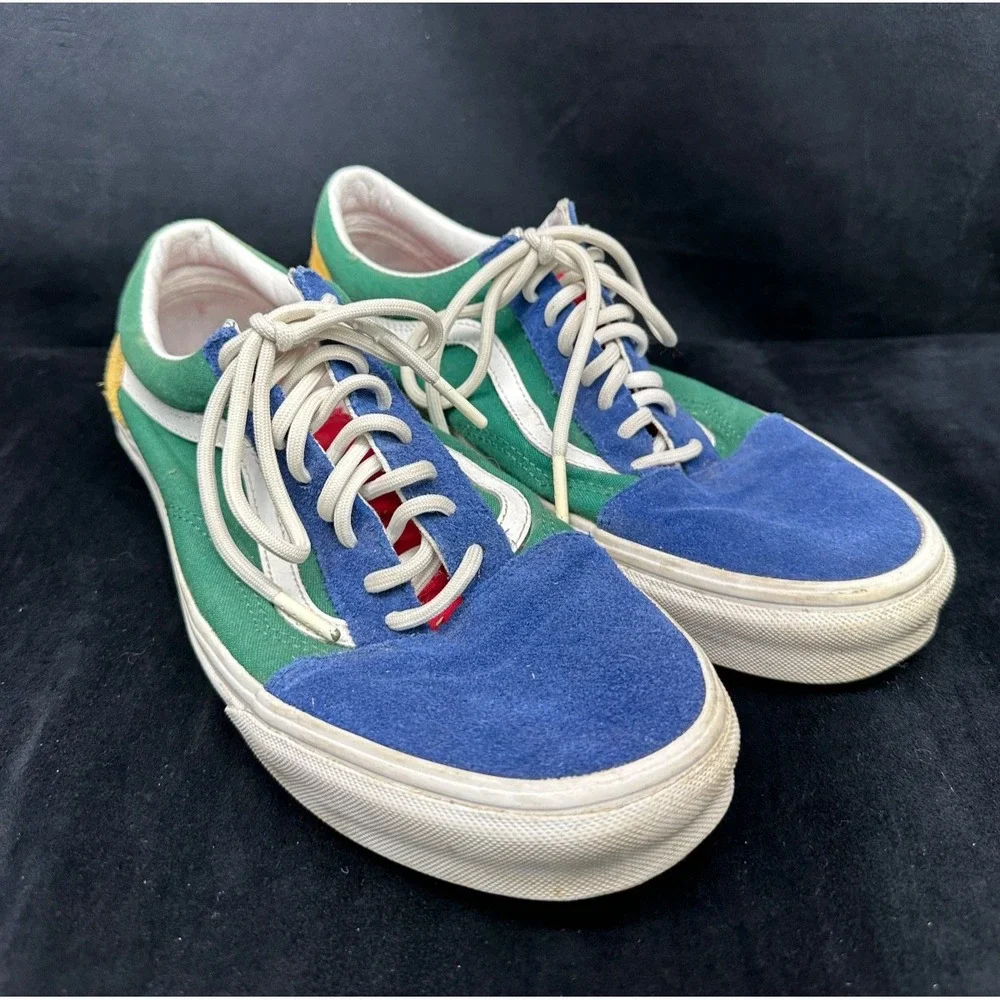 Vans Old Skool Yacht Club Mens 10.5 Womens 12 Blue Green Red Yellow 2018 Worn